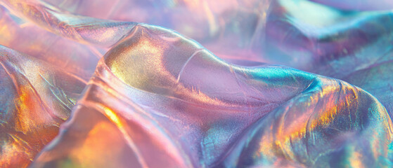 Fototapeta premium Iridescent mermaid skin background with magical elements and enchanting colors