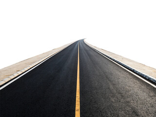 Fototapeta premium Asphalt road isolated on transparent background.