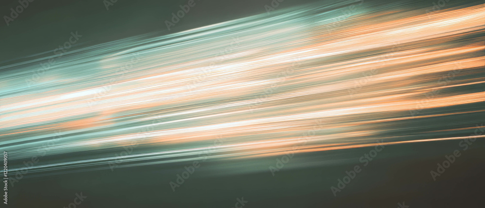 Poster light streaks penetrate through atmospheric fog, creating an abstract visual experience