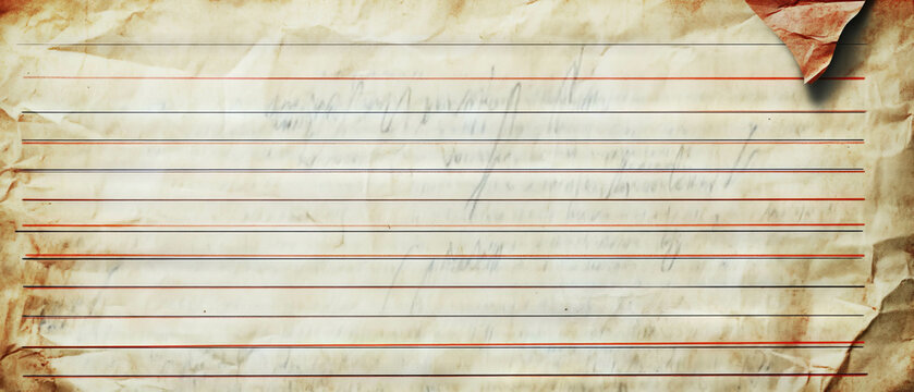 Elegant abstract background featuring lined paper with a central banner and watermark effect