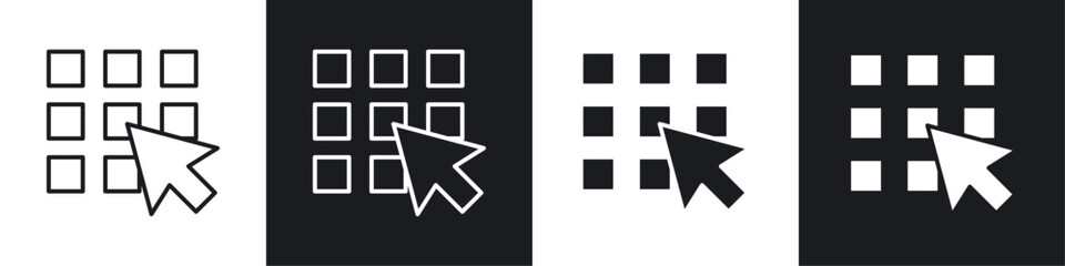 Keypad icons collection in black and white solid and line style