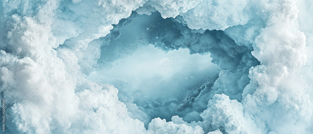 Aufkleber nebula clouds create an abstract frame with a clear center for a space-themed background