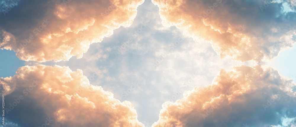 Poster nebula clouds create an abstract space-themed backdrop with a clear central area