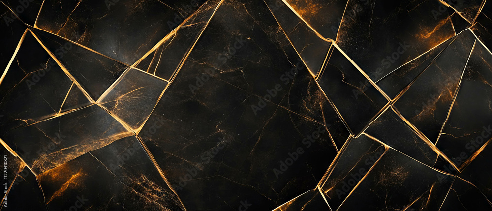 Poster Abstract Onyx background with sharp lines and a central empty space showcasing a defined banner