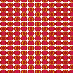 Seamless Pattern of Red Lanterns with Yellow Highlights for Chinese New Year