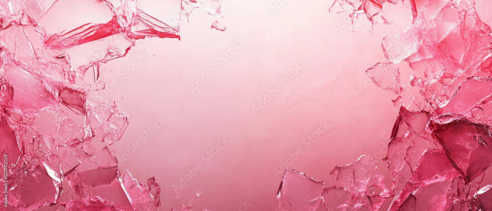Aufkleber abstract interpretation of pink onyx with fragmented pieces and central empty space
