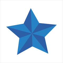 2d blue star icon on white