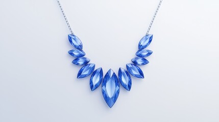 Elegant Blue Gemstone Necklace with Sparkling Faceted Design