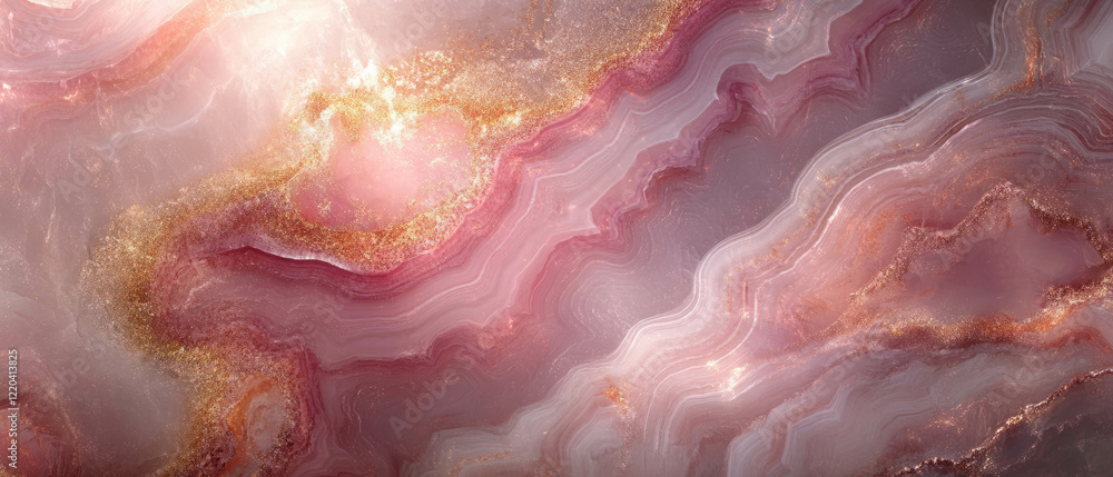 Poster polished pink onyx abstract background with shiny design and empty central space