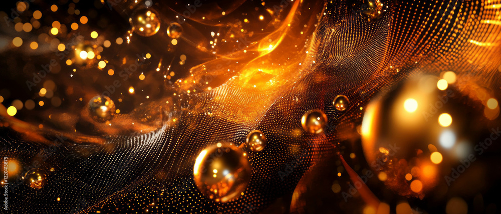 Poster pulsating 3d light orbs create a mesmerizing display of vibrant patterns and colors