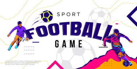 Fototapeta premium Soccer sport athlete vector design with abstract silhouette style. Design with the concept of national sports celebration. Interactive sports background. Football player - soccer