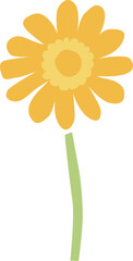 ガーベラの花1本のイラスト