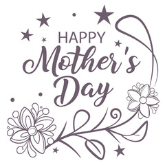 Happy Mother's Day with Pearlescent Effect and Shimmering Stars. Perfect for: Mother's Day, elegant dinners, unique celebrations