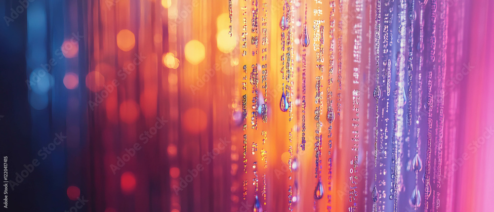 Aufkleber ripples of code and digital rain create a futuristic tech-inspired atmosphere
