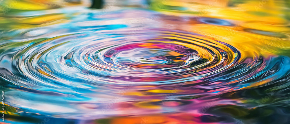 Poster colorful ripples create dynamic patterns on an abstract digital canvas