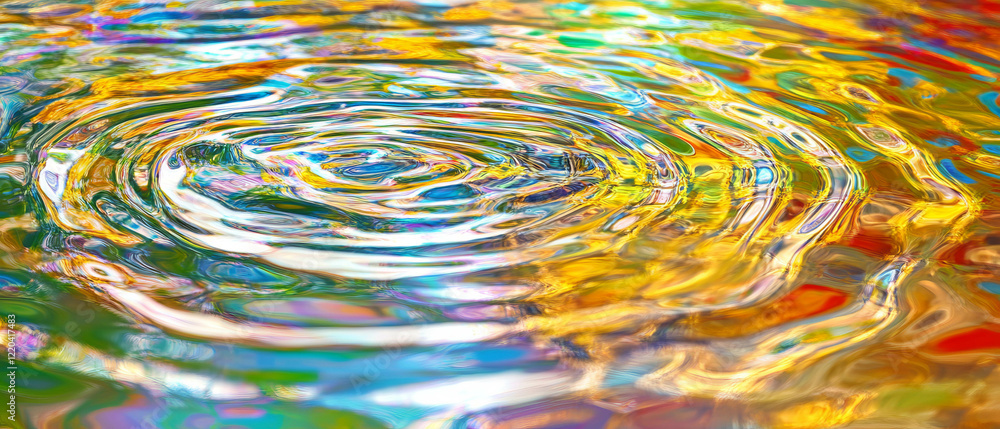 Aufkleber ripples of color spread across a digital canvas in vibrant abstract expression