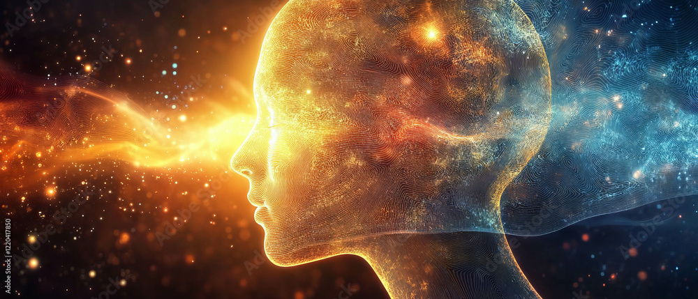 Aufkleber ripples of light and consciousness exploring neuroscience and cognitive science concepts