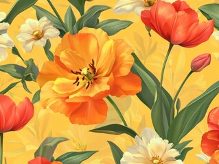 Seamless  peonies in a romantic watercolor design, Pattern 
