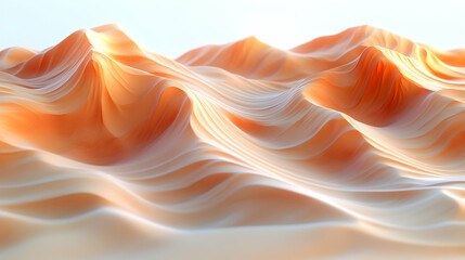 Obraz premium Abstract orange sand dunes, desert landscape, bright sunlight, wavy texture, background for design