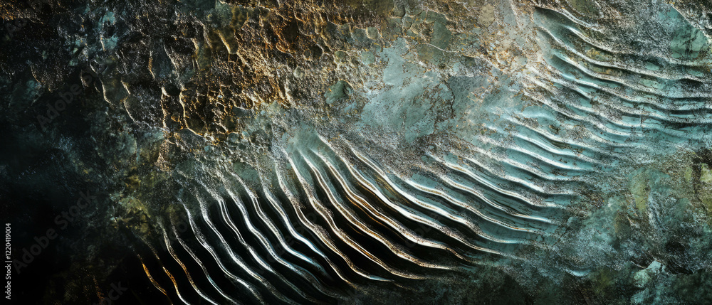 Poster ripples of light create an abstract background with a tactile sensation and virtual reality feeling