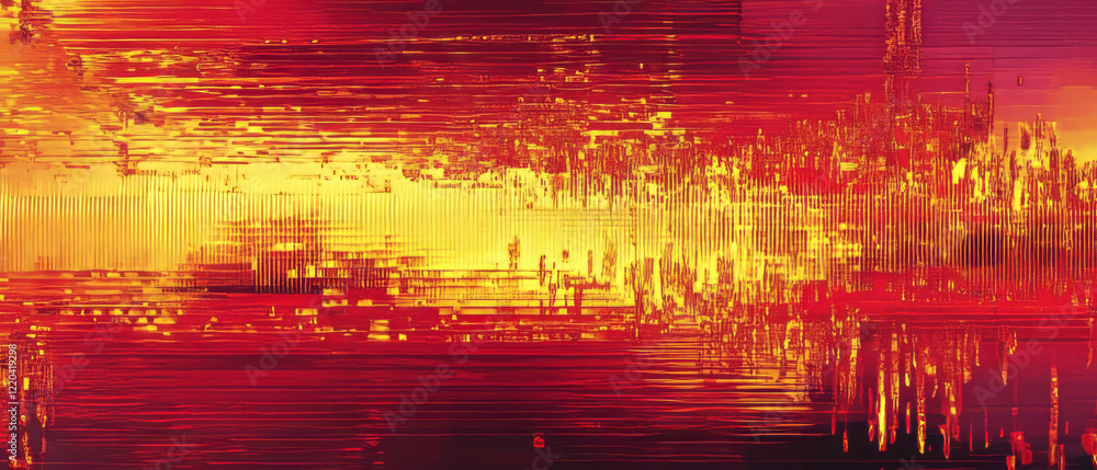 Aufkleber exploring the dynamic ripples of pixels through digital distortion and glitch art