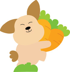 This little bunny is hopping mad with cuteness!  Having a carrot-load of fun creating this illustration in vector Illustrator.