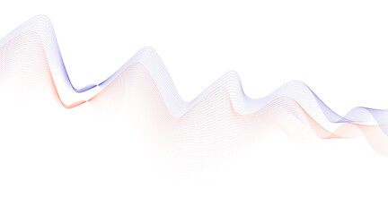 Abstract colorful wave element for design. Digital frequency track equalizer. Stylized line art background. Vector illustration. Wave with lines created using blend tool. Curved wavy line, smooth, 