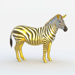 Fototapeta premium Golden Zebra: Elegant, metallic equine.
