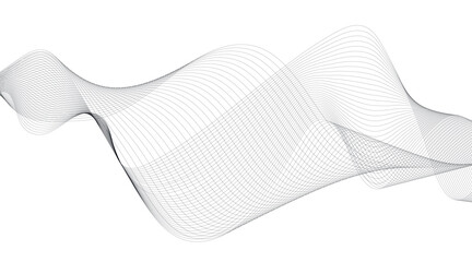 Abstract colorful wave element for design. Digital frequency track equalizer. Stylized line art background. Vector illustration. Wave with lines created using blend tool. Curved wavy line, smooth, 