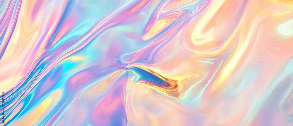 Poster holographic aurora background with soft colors for creative design and text space