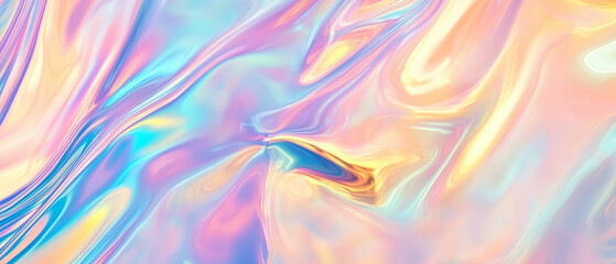 Fototapeta premium Holographic aurora background with soft colors for creative design and text space