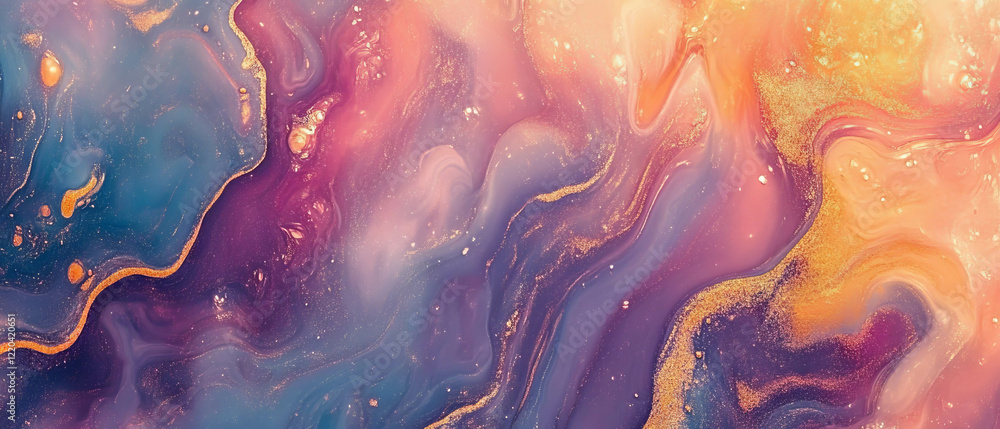 Aufkleber soft holographic paint creating an abstract and colorful artistic background design