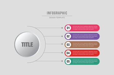 Business infographic template. 5 Step timeline journey. Process diagram, 5 options on white background. Infographic label design template with icons and 5 options or steps. diagram, presentation