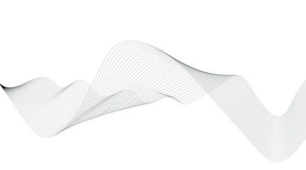 Fototapeta premium Abstract colorful wave element for design. Digital frequency track equalizer. Stylized line art background. Vector illustration. Wave with lines created using blend tool. Curved wavy line, smooth, 