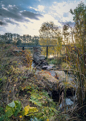 Autumn landscape on river