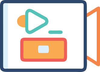 Multimedia Website Illustration: Video Content and Web Pages Symbol