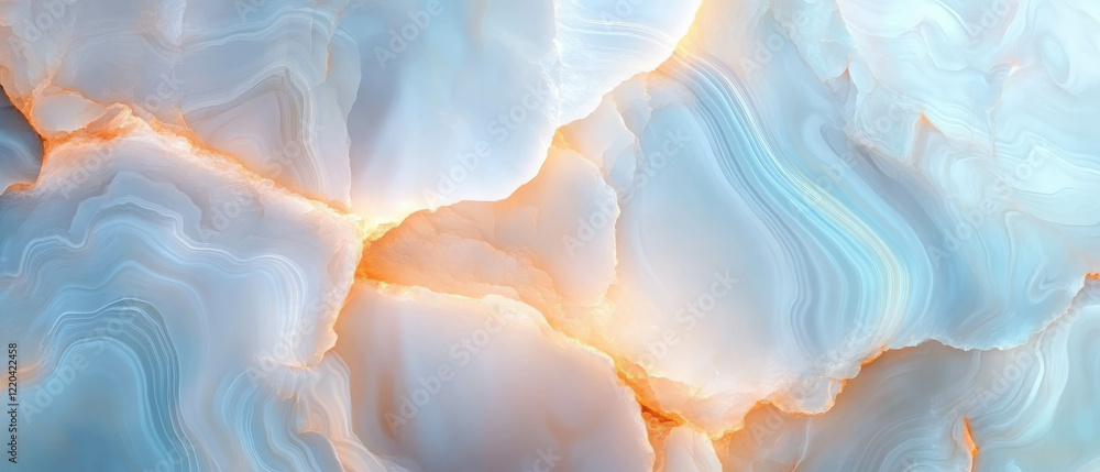 Poster translucent onyx background with ethereal banner showcasing a serene abstract design