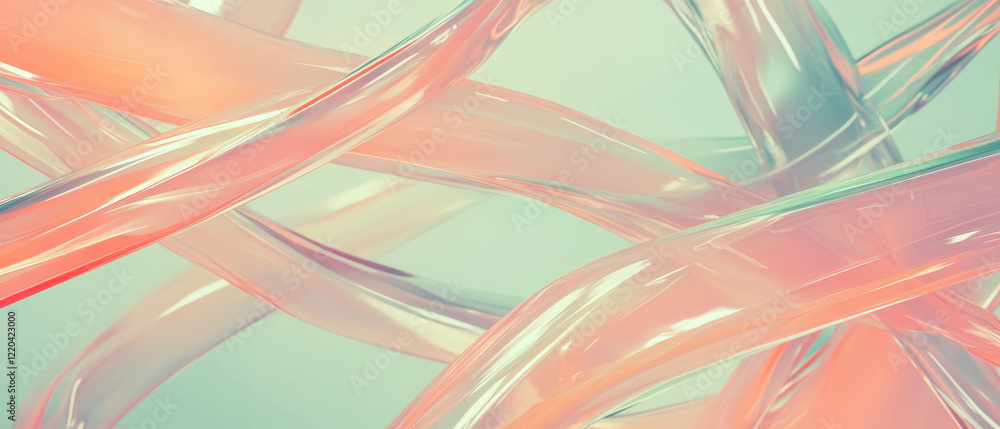 Poster dynamic abstraction of wires bending and flowing in vibrant colors