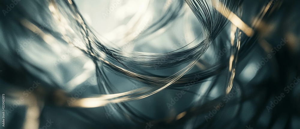 Poster dynamic abstraction of bending wires and fluid shapes in motion
