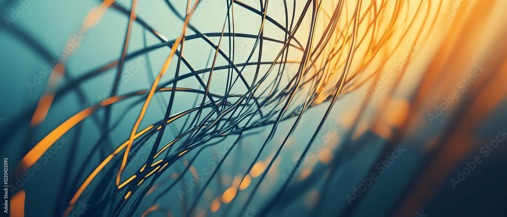 Poster dynamic motion of bending wires in an abstract setting