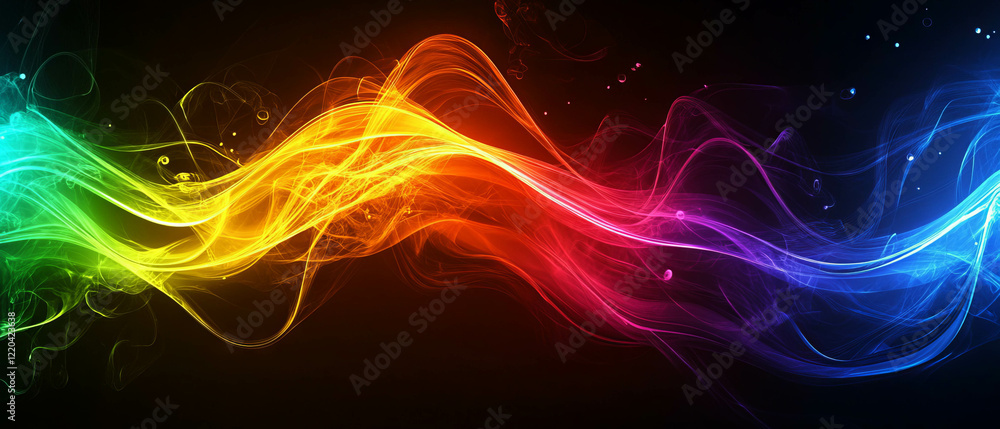Poster dynamic abstract background of wires conveying excitement and action in vivid colors