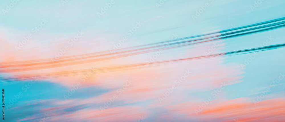 Aufkleber abstract depiction of wires with motion blur and fading colors conveying speed and depth