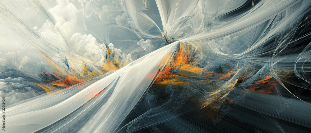 Aufkleber wires intersecting to create abstract landscapes of speed and exploration