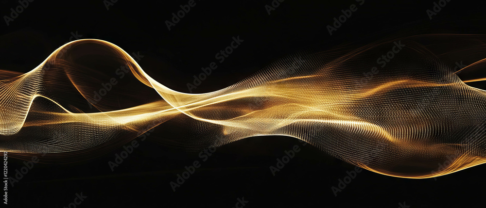 Poster abstract representation of celestial movement with dynamic wires and shooting star effect