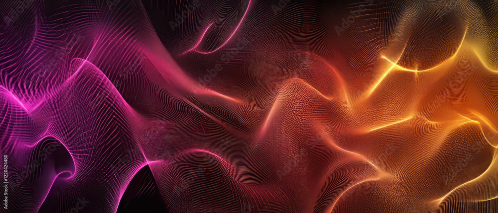 Poster dynamic abstract background of organized chaos illustrating wires and data flow