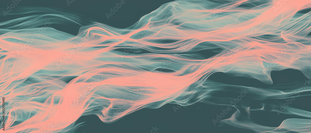 Aufkleber abstract depiction of wires in a grid illustrating data flow and organized chaos