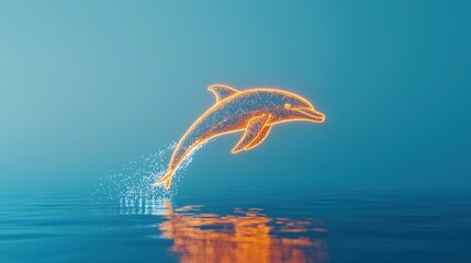 A symbolic glowing Dolphin indicating in World Wildlife Day concept