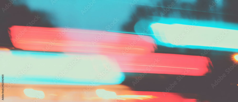 Poster exploration of abstract forms with wires immersed in liquid and vibrant streaks of color
