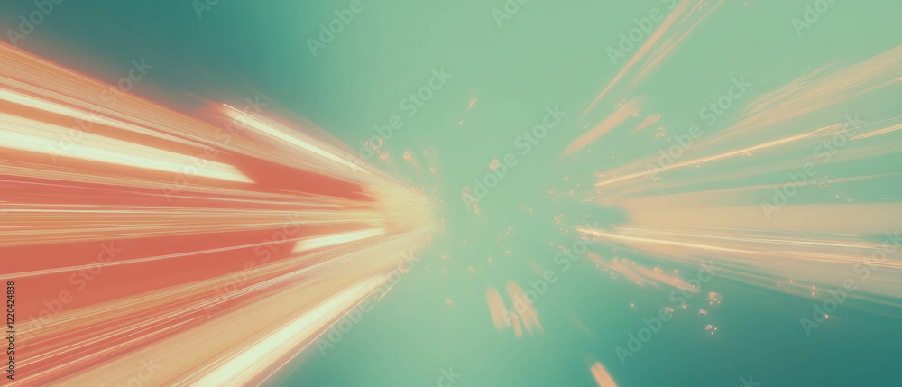 Poster abstract representation of dynamic wires navigating through liquid distortions and speed