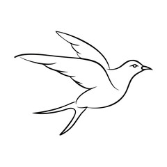 Obraz premium Minimalist line drawing of a flying bird